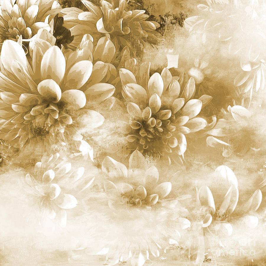 Dahlia Tubers sepia Painting by Gull G