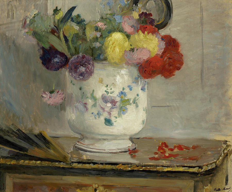 Berthe Morisot Painting - Dahlias, 1876 by Berthe Morisot Berthe Morisot Painting - Dahlias, 1876 by Berthe Morisot