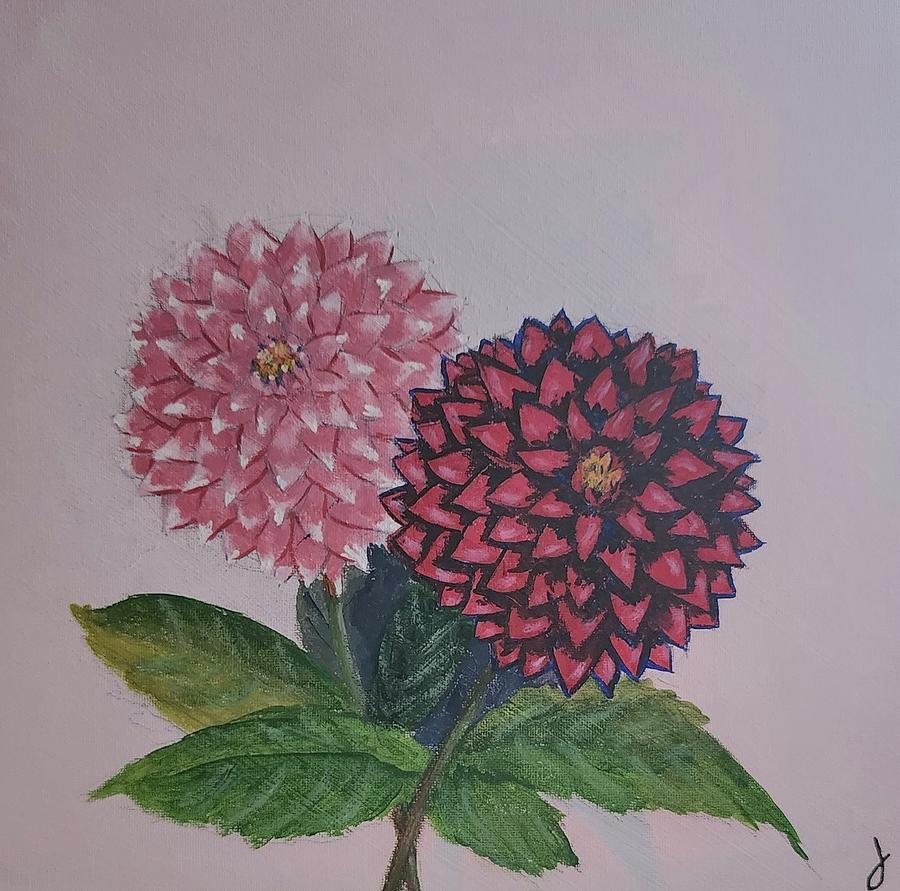 Dahlias Painting by Jose Soto Dahlias Painting by Jose Soto