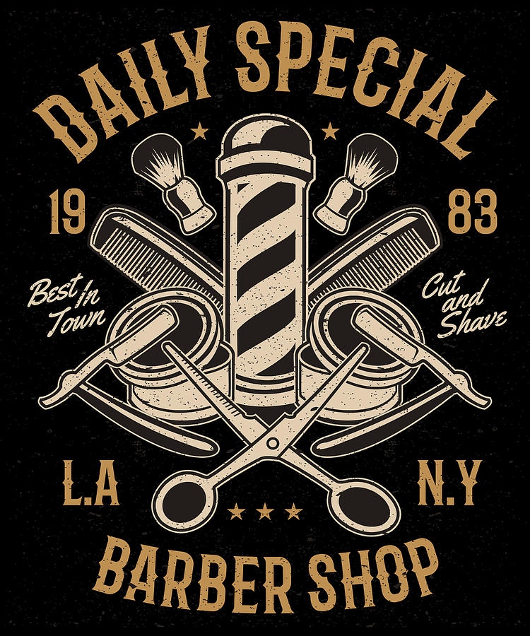 Los Angeles Digital Art - Daily Special Barber Shop by Jacob Zelazny