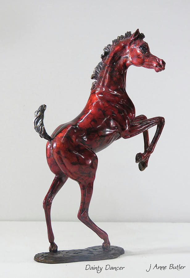 Dainty Dancer bronze foal sculpture Sculpture by J Anne Butler