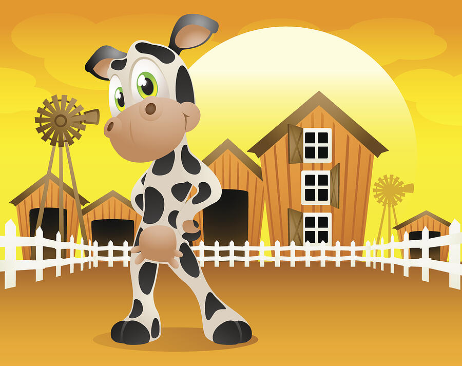 Dairy Cow on the farm! Drawing by LeeDaniels