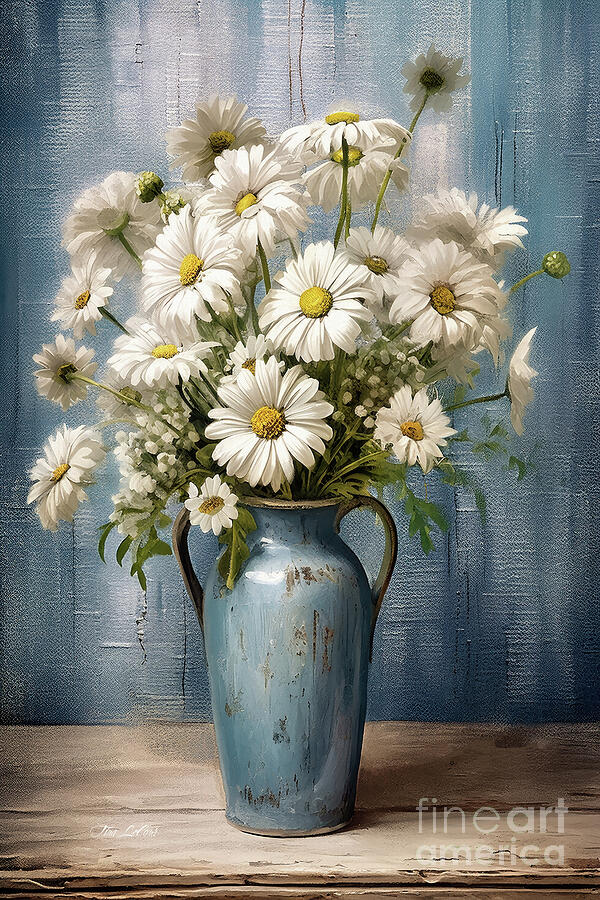 Still Life Painting - Daises In A Vase by Tina LeCour