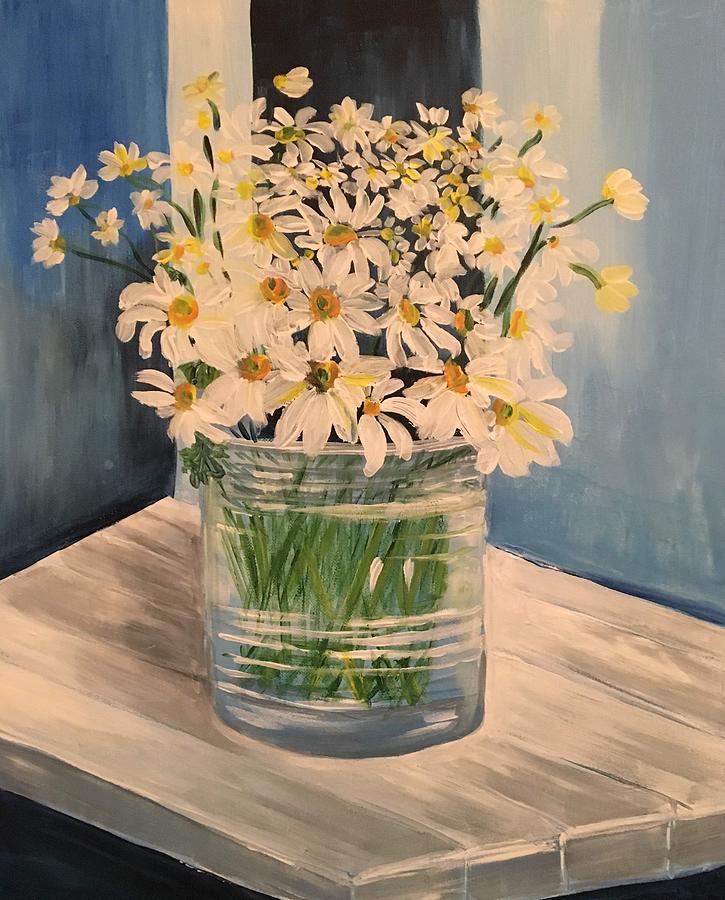 Flower Painting - Daisies for a Friend by Natalia Ciriaco