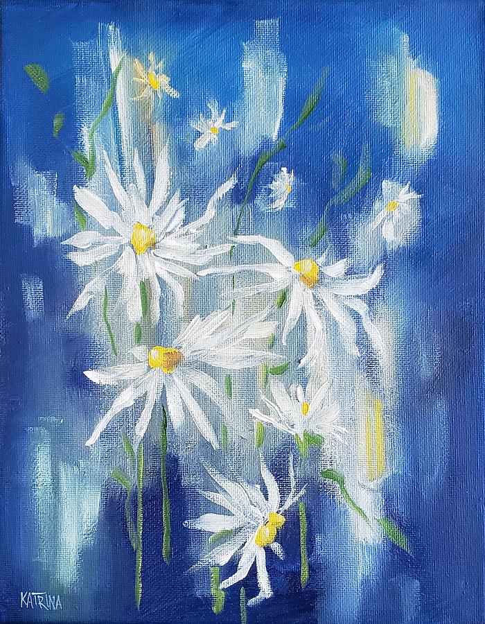 Daisies in the Rain Painting by Katrina Case | Fine Art America