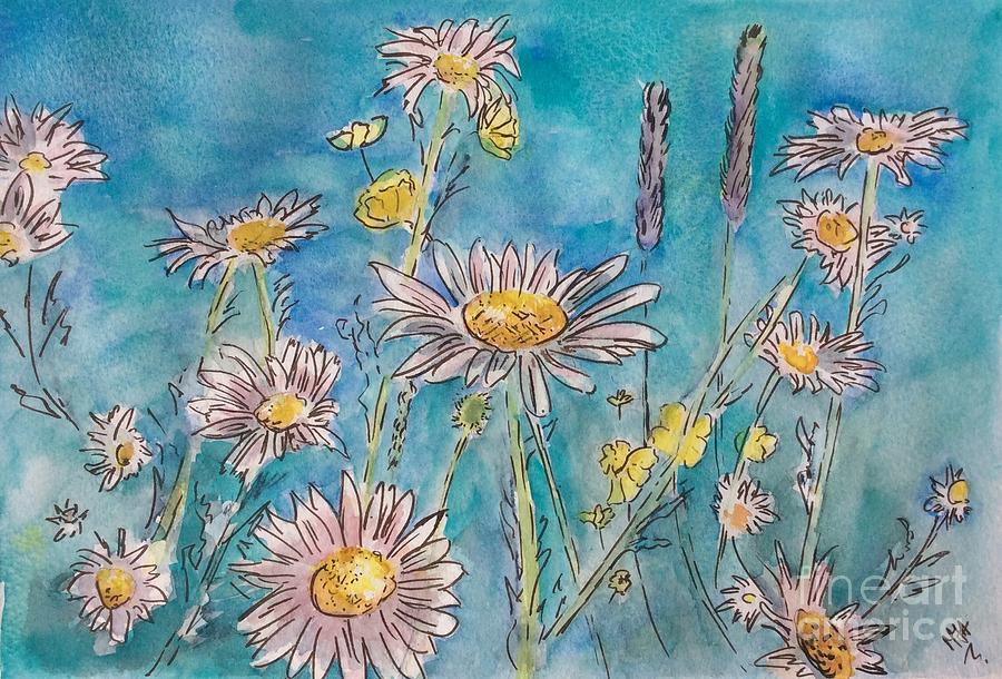 Daisies Painting by Maxie Absell
