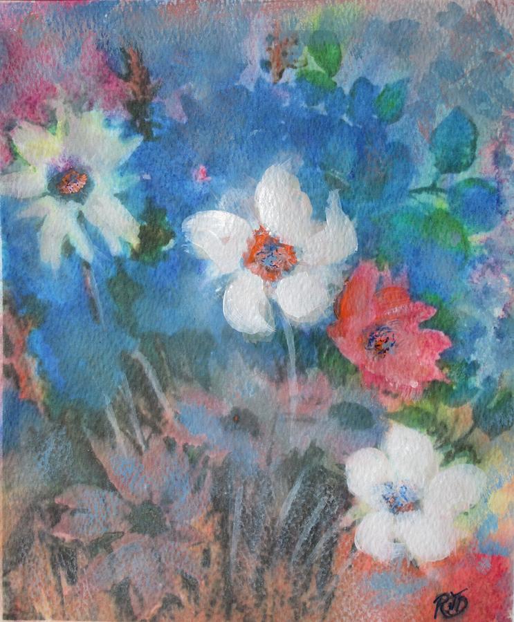 Daisies Mix Painting by Richard James Digance