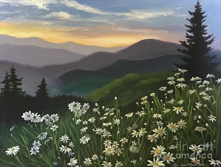 Daisies on the Mountaintop  Painting by Anne Marie Brown
