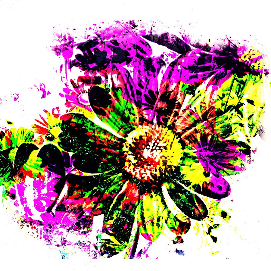 Daisy Abstract  Digital Art by Kathleen Boyles