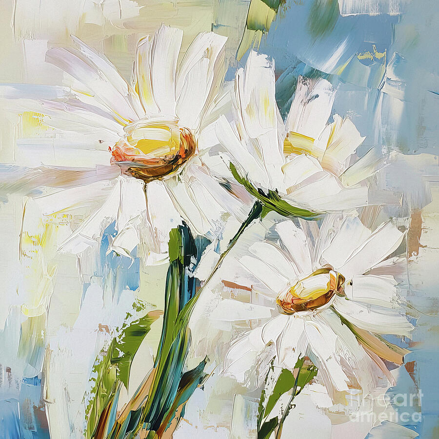 Daisy Abstract Painting by Tina LeCour Daisy Abstract Painting by Tina LeCour