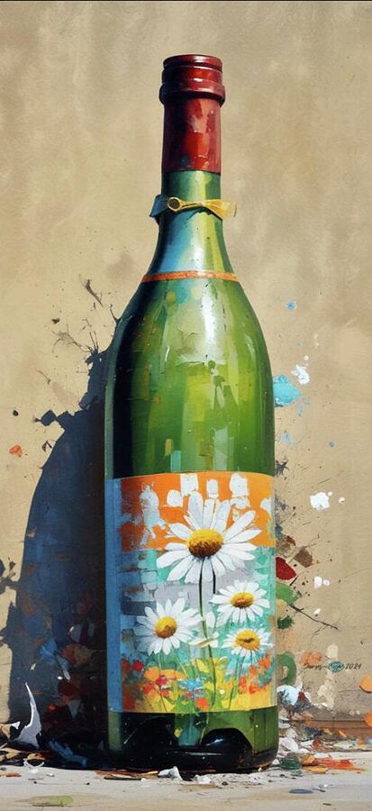 Daisy Bottle Digital Art