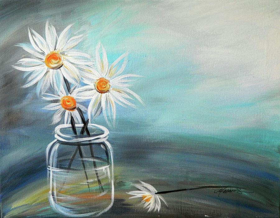 Daisy Bouquet Painting by Karen Mesaros