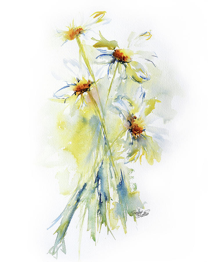 Stephie Painting - Daisy Bouquet by Stephie Butler