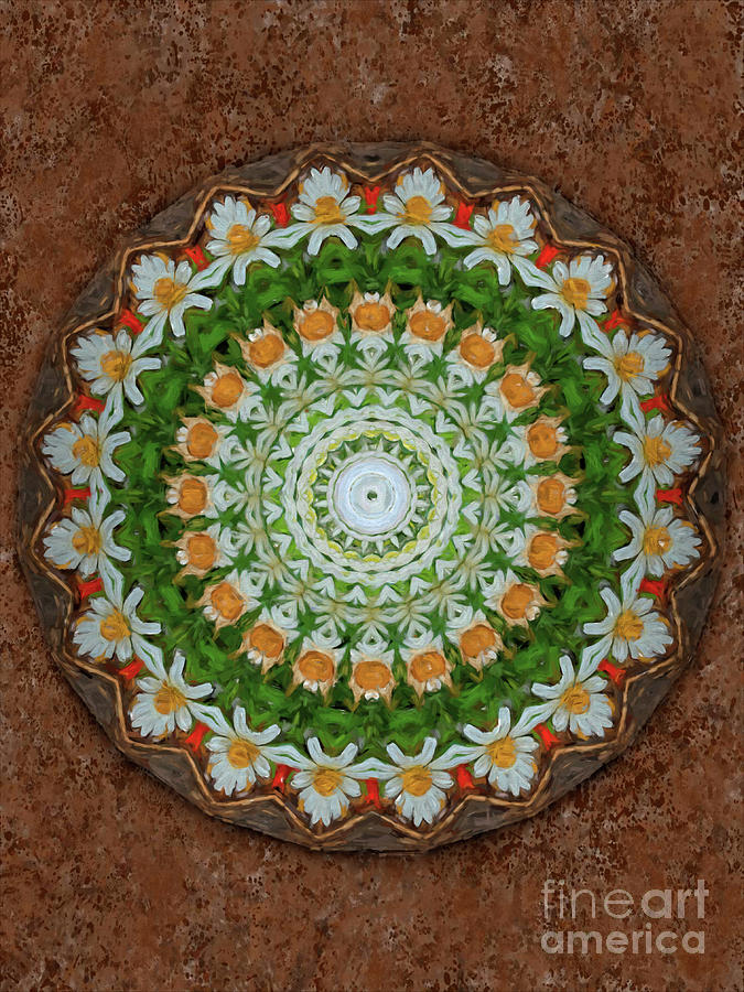 Daisy Chain Mandala Digital Art by Yvonne Johnstone