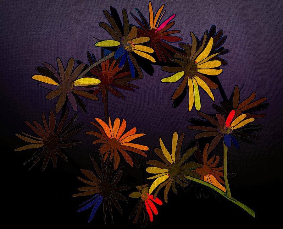 Daisy Chains Bold Abstract Digital Art by Joan Stratton