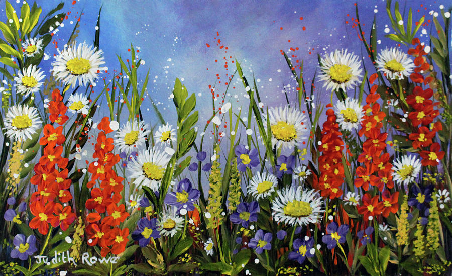 Daisy Field Painting by Judith Rowe