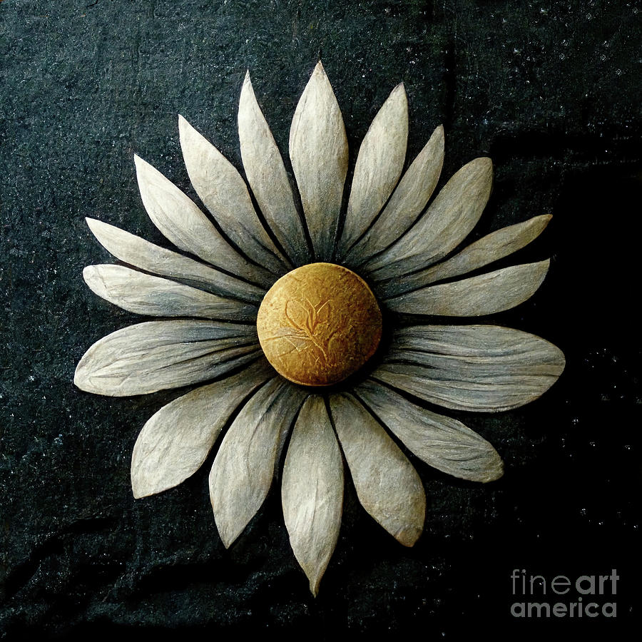 Daisy Flower Digital Sand Painting Digital Art by Cindy Singleton