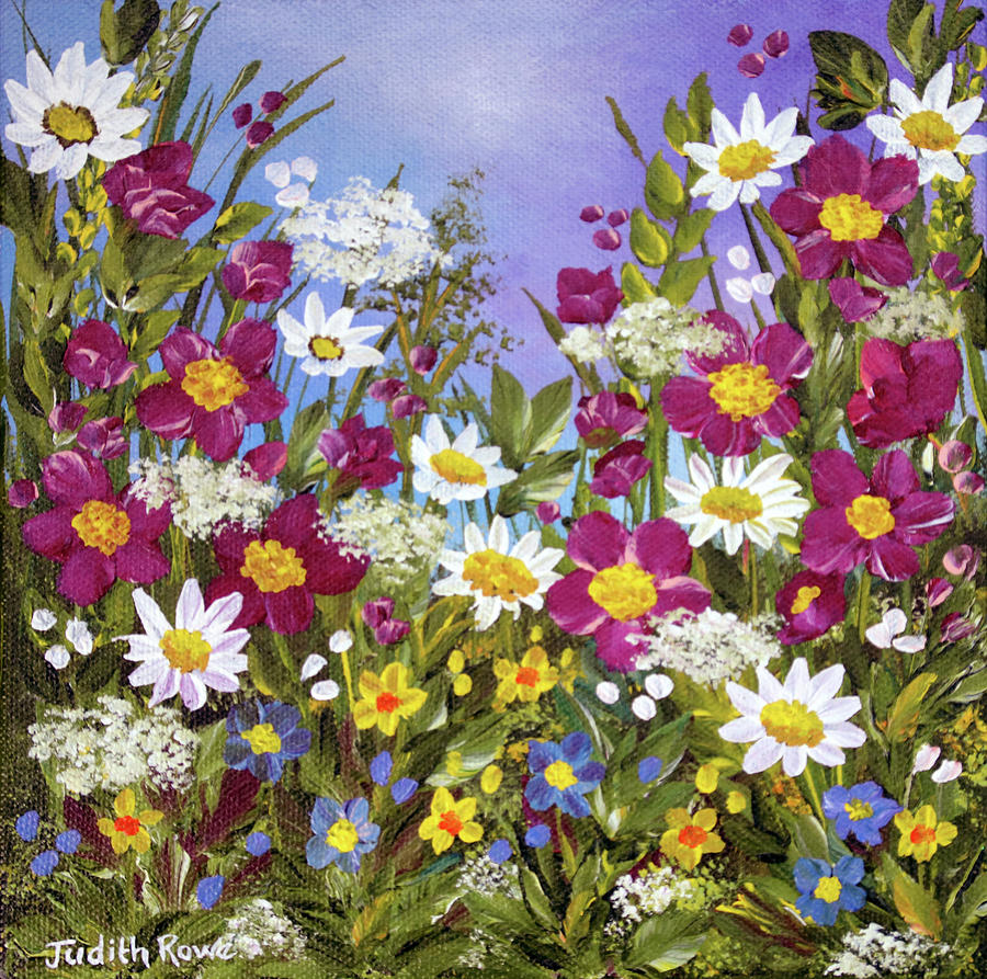 Daisy Garden Painting by Judith Rowe