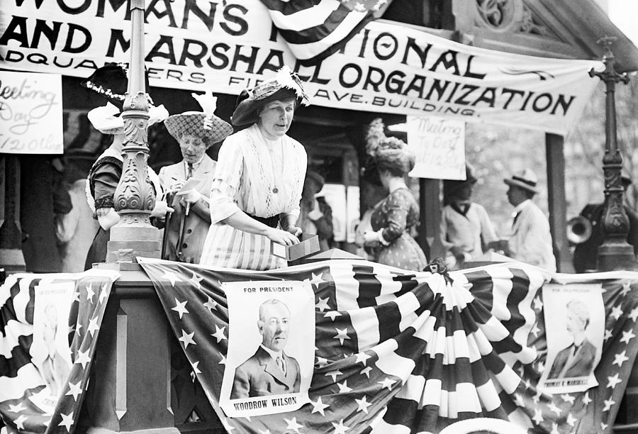 Daisy Harriman Speaking At Woodrow Wilson Rally - 1912 Photograph by War Is Hell Store