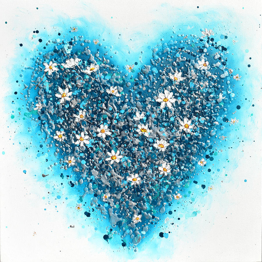 Daisy Heart Painting by Amanda Dagg