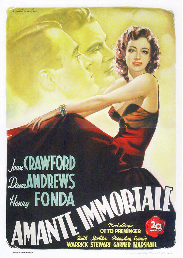 Joan Crawford Mixed Media - Daisy Kenyon, 1947 - art by Alfredo Capitani by Movie World Posters