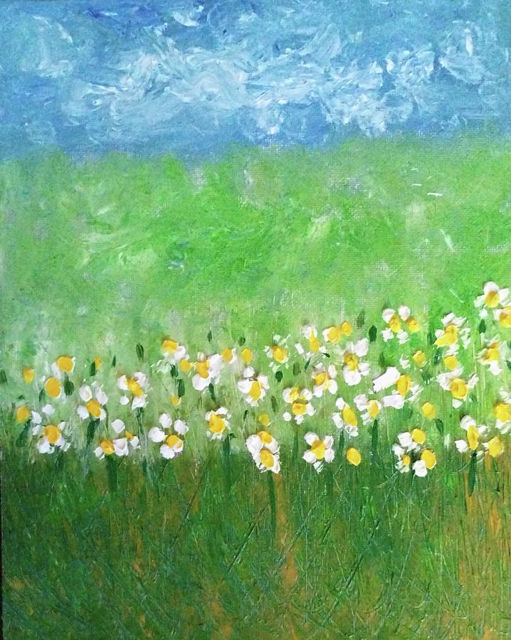 Daisy Patch Painting by Kelly Johnson