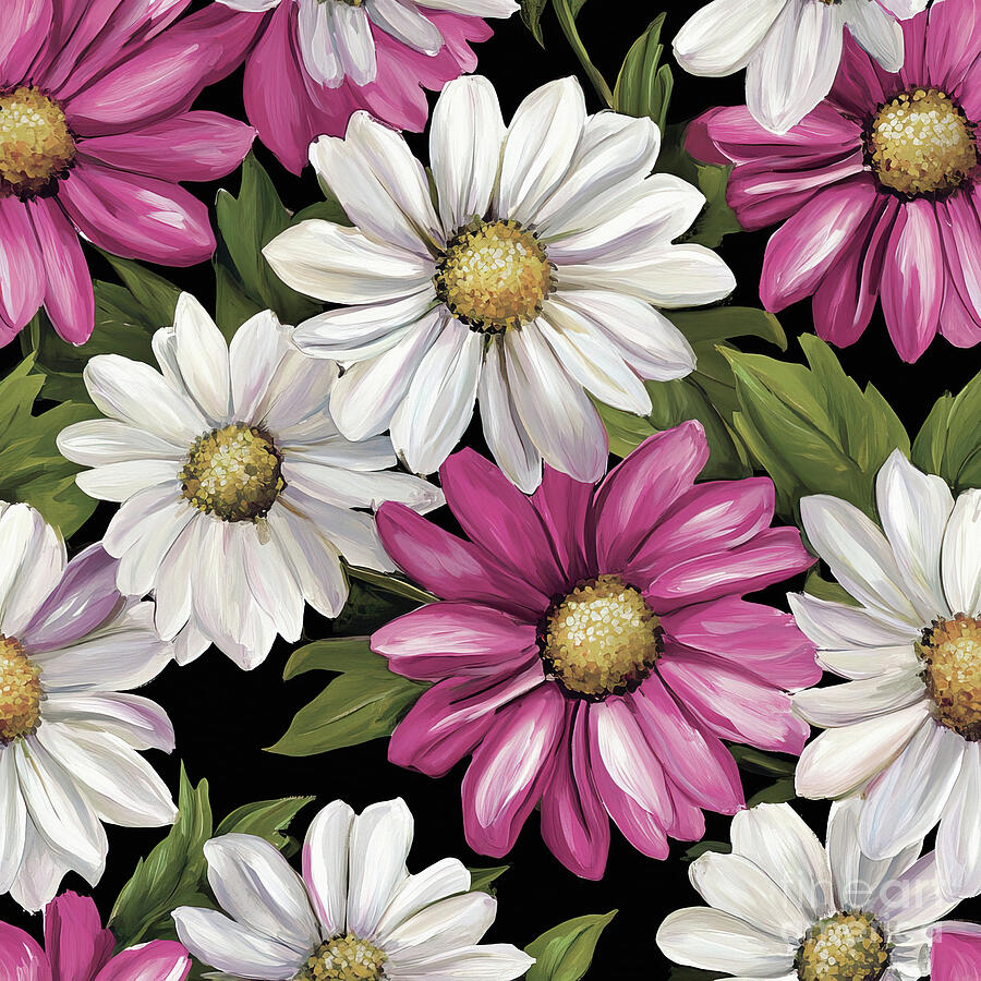 Daisy Pattern Print Painting by Tina LeCour Daisy Pattern Print Painting by Tina LeCour