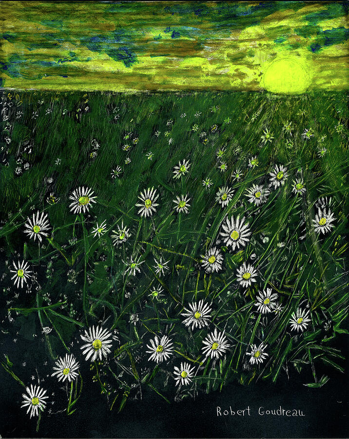 Daisy Sunrise Painting by Robert Goudreau