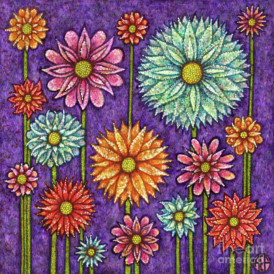 Daisy Tapestry. Original. Large Painting by Amy E Fraser