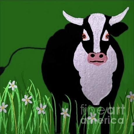 Daisy the cow Digital Art by Elaine Hayward