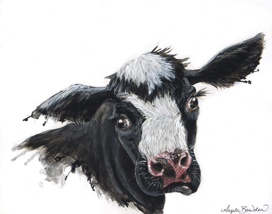 Daisy- The Dairy Cow Painting by Angela Bawden - Pixels