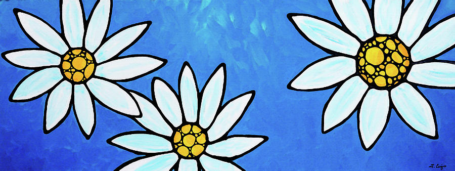 Daisy Painting - Daisy Wow - White Flower Art - Sharon Cummings by Sharon Cummings