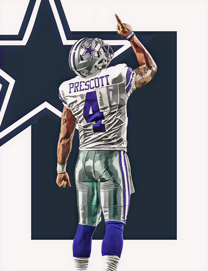 Dak Prescott DALLAS COWBOYS PIXEL ART 4 T-Shirt by Joe Hamilton