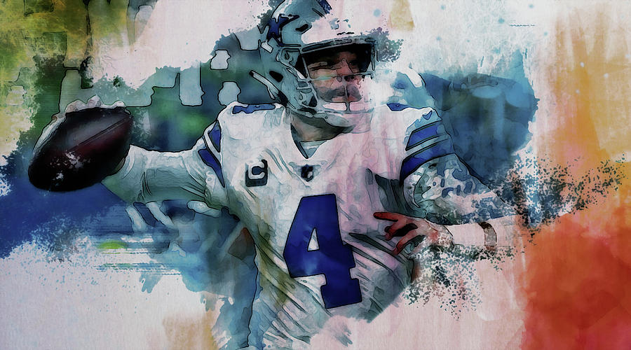 Dak Prescott Smooth Delivery 2a Mixed Media by Brian Reaves