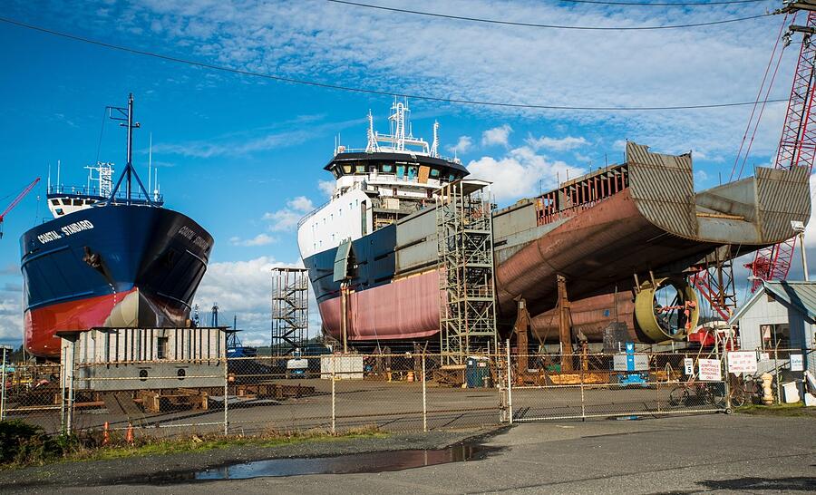 Dakota Creek Shipyard Photograph by Tom Cochran