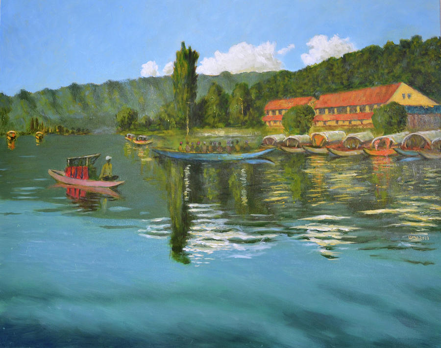 Dal Lake Painting by Uma Krishnamoorthy