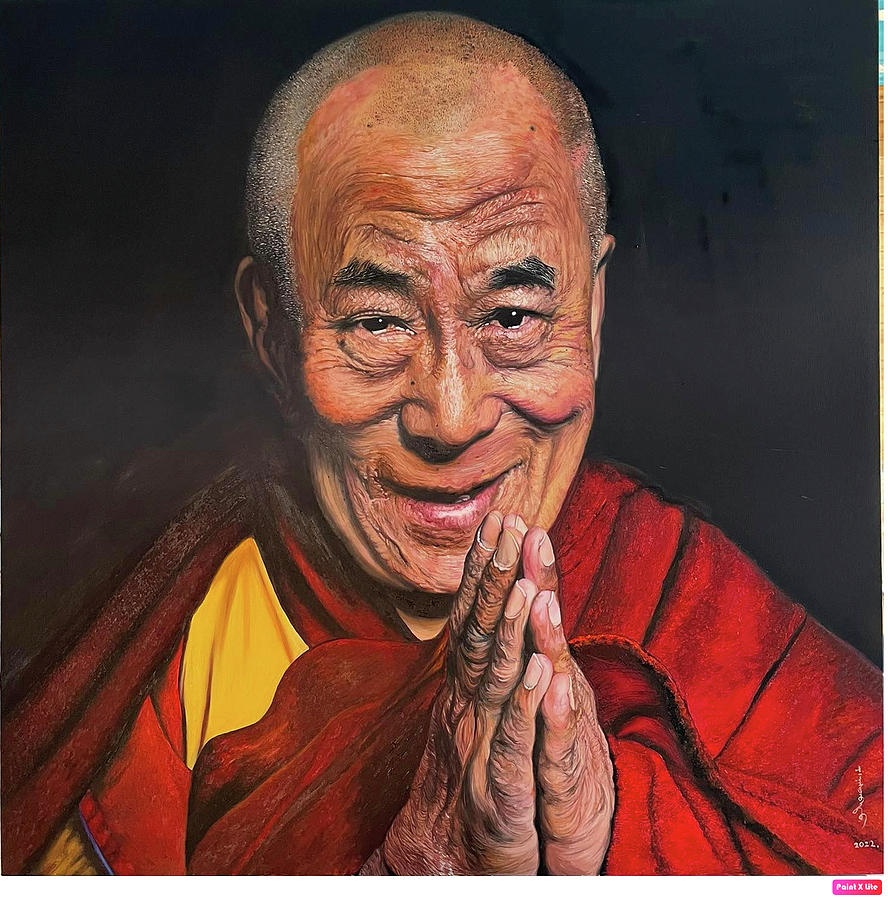 Dalai Lama Painting by Nasanbat Nyamgerel | Fine Art America