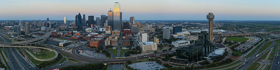 Dallas Aerial Panoramic at Dusk Photograph by HawkEye Media