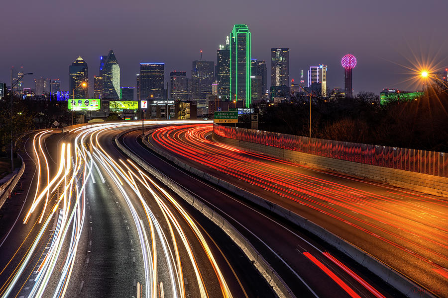 Dallas Car Trails Photograph by Debby Richards