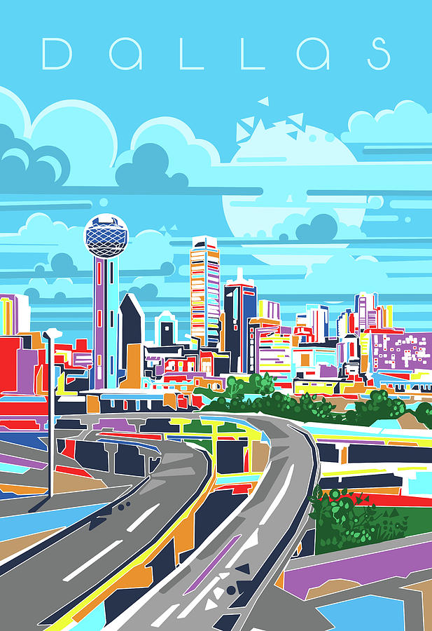 Dallas City Modern Digital Art by Bekim M