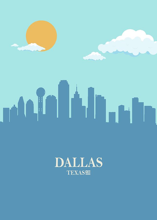 Dallas City Skyline Bluesky Digital Art by Ahmad Nusyirwan - Fine Art ...