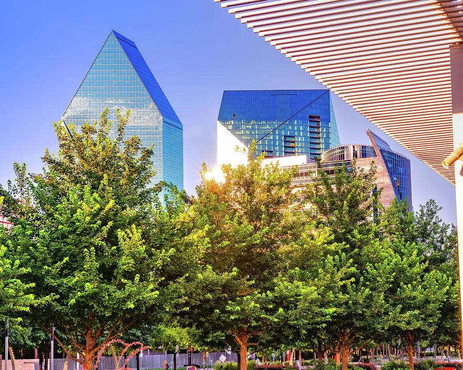 Dallas Cityscape Over Klyde Warren Park Landscape Photograph by Gregory Ballos