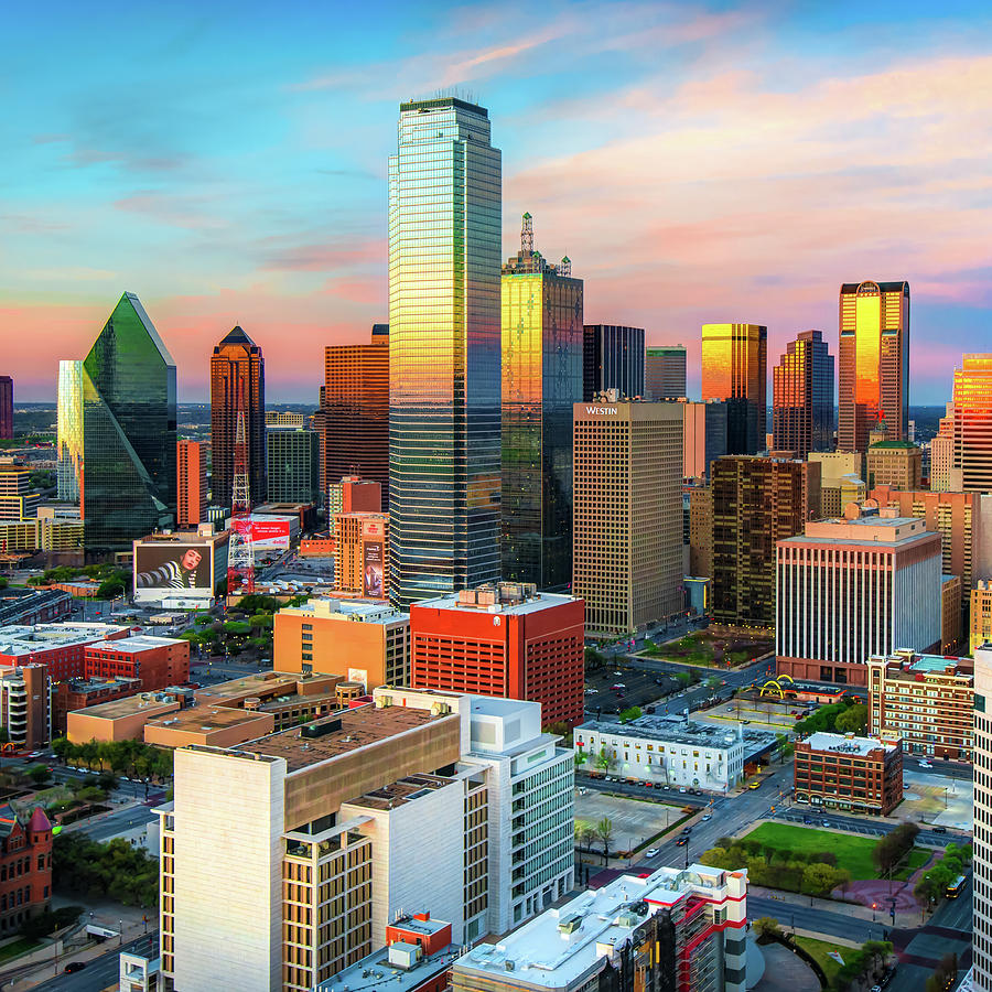 Dallas Cityscape Sunset Photograph by Gregory Ballos | Fine Art America