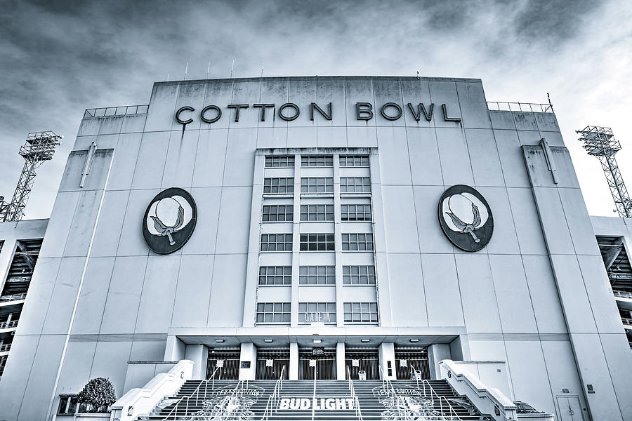 Dallas Cotton Bowl Stadium - Cool Monochrome Photograph by Gregory ...