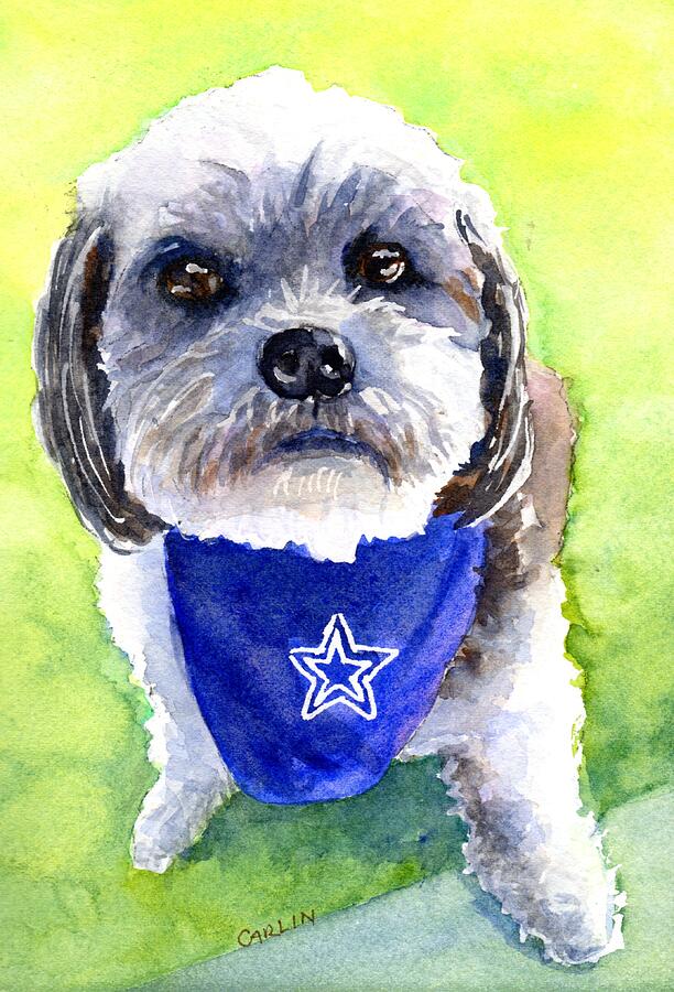Dallas Cowboys Fan Painting by Carlin Blahnik CarlinArtWatercolor