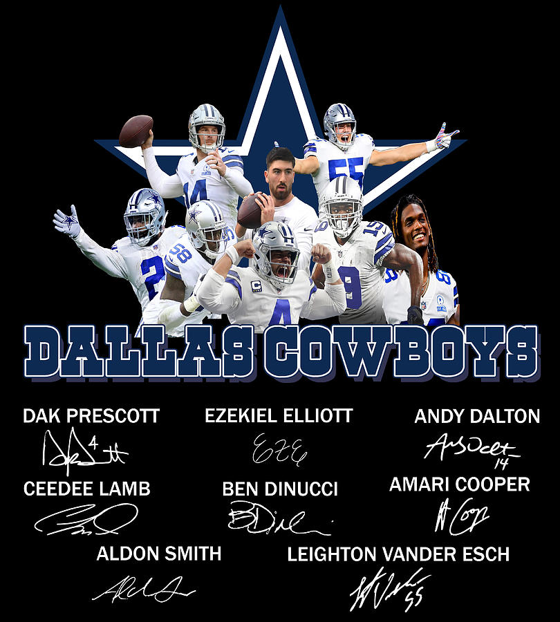 Dallas Cowboys Football Team Signatures Digital Art By Th 