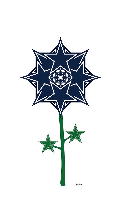 Dallas Cowboys - NFL Football Team Logo Flower Art Digital Art by Steven Shaver