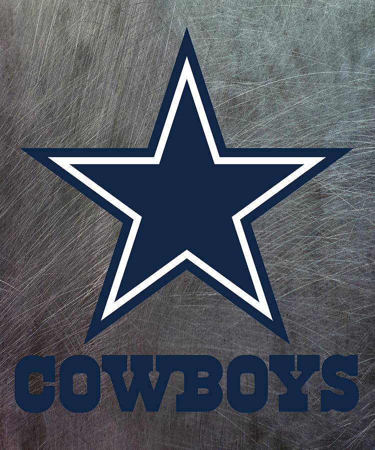 Dallas Cowboys on an abraded steel texture Mixed Media by Movie Poster Prints
