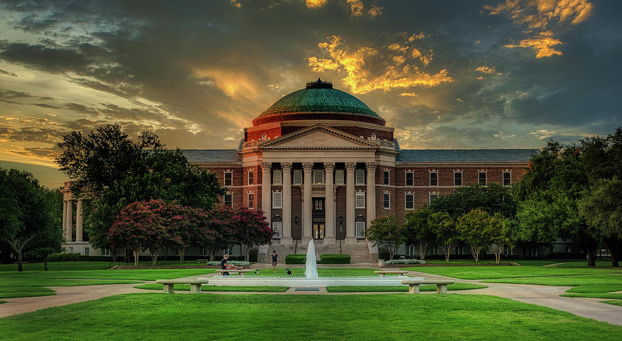 Dallas Hall At Dusk - Southern Methodist University Photograph by Mountain Dreams