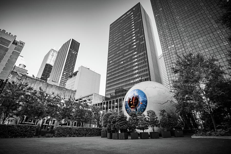 Dallas Skyline And Giant Eyeball In Selective Coloring Photograph by Gregory Ballos